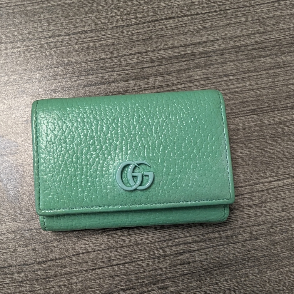 Gucci Mint Green  GG Marmont Trifold Wallet Mint Condition Full Inclusion